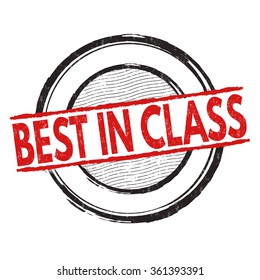 Best in class grunge rubber stamp on white background, vector illustration