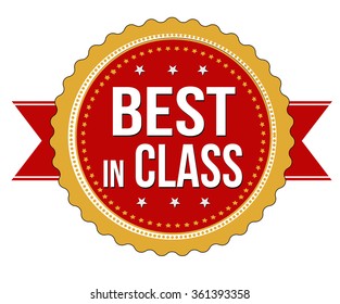 Best In Class Label Or Stamp On White Background, Vector Illustration