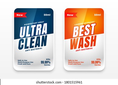 best clean detergent labels set of two