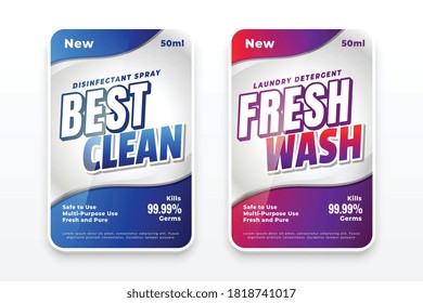 best clean and fresh wash laundry detergent labels