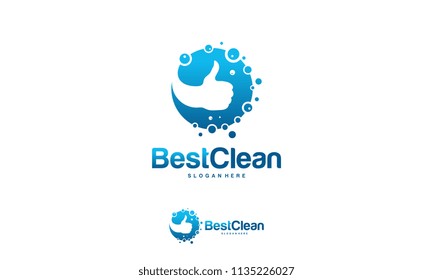 Konzeption des besten sauberen Logos, Vektorgrafik, Wäscherei, Logo-Vektorgrafik