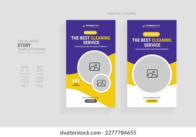 Best cleaning service company social media story template design 