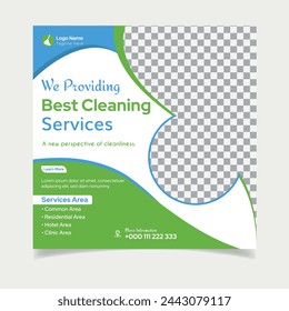 Best cleaning service social media post design template