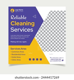 Best Cleaning service social media banner design template