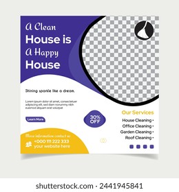 Best Cleaning service square social media post design template