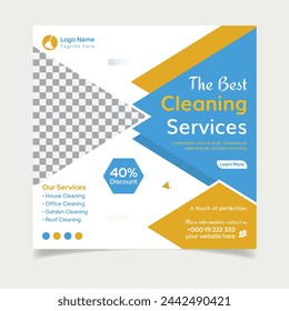 Best Cleaning service square social media post design template