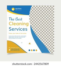 Best Cleaning service square social media post design template