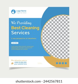 Best Cleaning service square social media post design template
