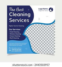 Best Cleaning service square social media post design template
