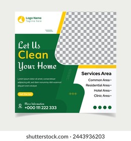 Best Cleaning service square social media post design template