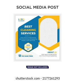 Best cleaning services ads banner and social media post