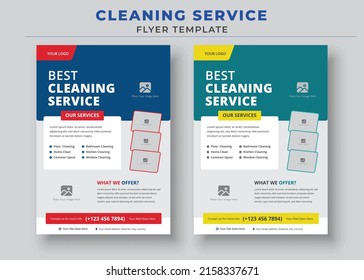 Best Cleaning Services Poster, Cleaning Services Flyer Template, Poster Brochure Design, Vector Editable And Print Ready