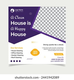 Best Cleaning services social media post design template