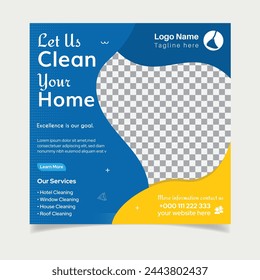Mejores servicios de limpieza social media post plantilla de diseño