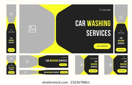 Best cleaning services vector web set banner template design for social media posts, premium vector illustrator file format