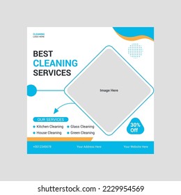 Best cleaning social media post banner template
