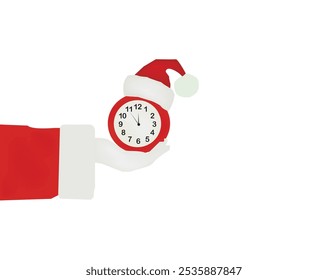 Best Of Clock with Santa hat on white background Vector, Art For Free EPS Download
