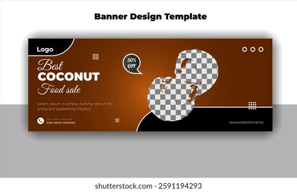 Best coconut food sale banner design template