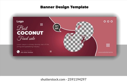 Best coconut food sale banner design template