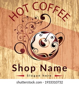 Best Coffe Shop Logo Design Template Vector Abstract Coffe Logo For Branding a Coffe Shop
