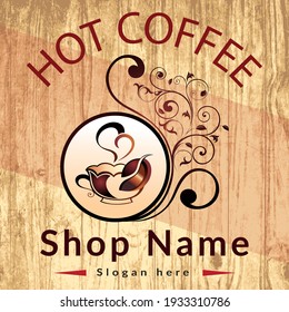 Best Coffe Shop Logo Design Template Vector Abstract Coffe Logo For Branding a Coffe Shop