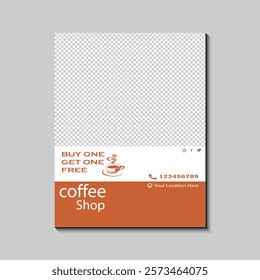 Best coffee cup and beans flyer