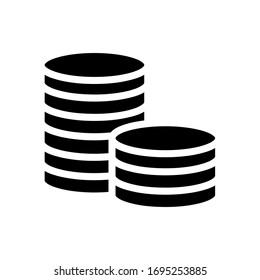 The best coin solid glyph icon vector illustration. for business and finance. eps10