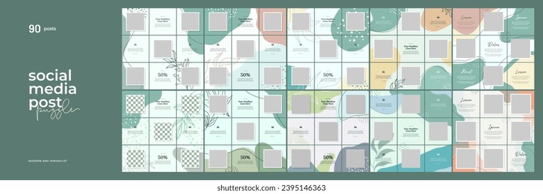 Best collection of 90 social media post puzzle design template