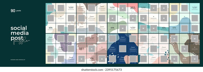 Best collection of 90 social media post puzzle design template