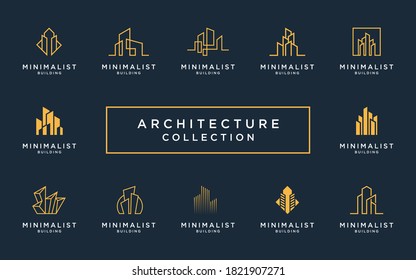Best Collection of building architecture sets, luxury real estate logo design vector.