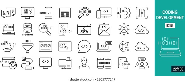 Best collection coding line icons. Programming, Manager,...