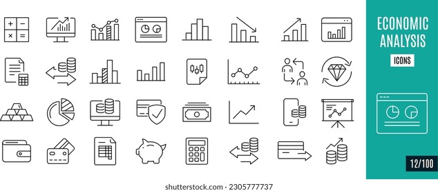 Best collection economic and analysis line icons. Team, Award, Support,...