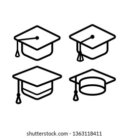 best collection of graduation hat vector icon 