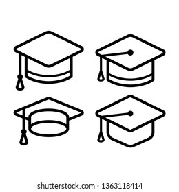 best collection of graduation hat vector icon 