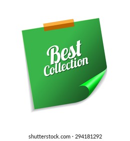 Best Collection Green Sticky Notes Vector Icon Design
