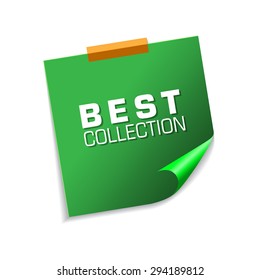 Best Collection Green Sticky Notes Vector Icon Design