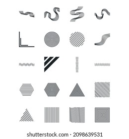 Best Collection Of Memphis Line Elements With Geometric shapes, Abstract Shapes, Waves shapes in Black Color. Perfect for Websites, Advertisements, Commercial Banners, Posters, Billboards, Templates.