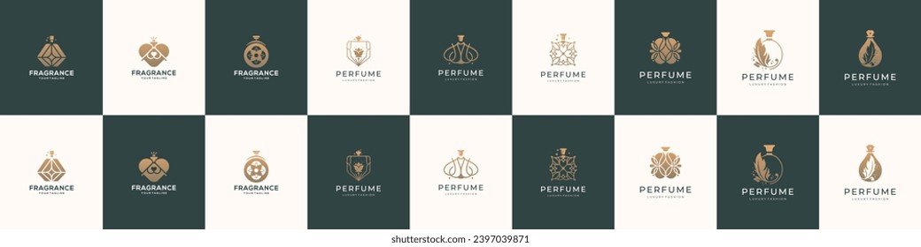 best collection of perfume logo design. inspiration minimalist perfume logo modern concept for branding.