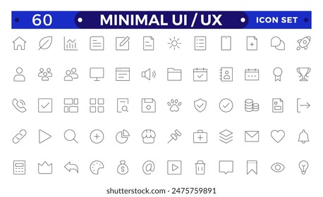 Best collection of ui ux icon set, user interface icon set collection.Basic User Interface Essential Set.Line Outline Icons. For App, Web, Print.
