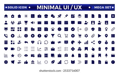 Best collection of ui ux icon set, user interface icon set collection.Basic User Interface Essential Set.Solid  Icons. For App, Web, Print.
