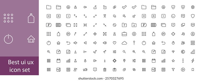 Best collection of ui ux icon set, user interface icon set collection. Basic User Interface Essential Set. Solid Icons. For App, Web, Print.