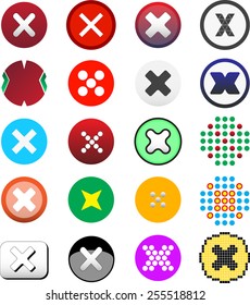 Best colored vector web set of "Close" icons
