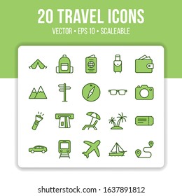 The best colorful traveling icon set design. Collection of high quality vector illustrations in trendy filled line style. Suitable for various purposes. Part 3.