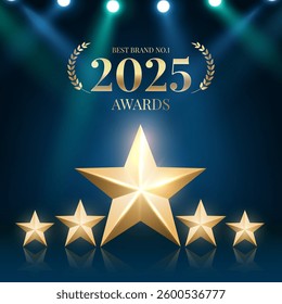 Best company of the year award with spotlight background. Best Award gold laurel wreath badge logo design tree star vector illustration isolated on different backgrounds.  - Powered by Shutterstock - Get 15% off with code: PIKWIZARD15