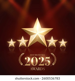 Best company of the year award with spotlight background. Best Award gold laurel wreath badge logo design tree star vector illustration isolated on different backgrounds.  - Powered by Shutterstock - Get 15% off with code: PIKWIZARD15