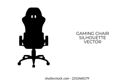 The best computer gaming chair silhouette, vector illustration in trendy style. Editable graphic resources for many purposes.