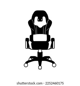 The best computer gaming chair simple black icon, vector illustration in trendy style. Editable graphic resources for many purposes.