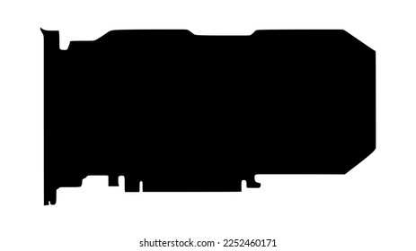 The best computer gaming graphic card silhouette, Computer Graphics Cards VGA vector illustration in trendy design style. Editable graphic resources for many purposes.