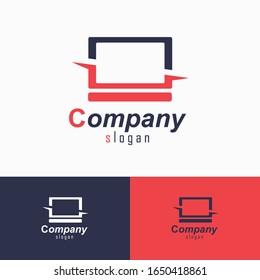 best computer logo concept, laptop logo vector