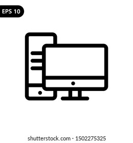 Best Computer PC icon in trendy flat outline vector illustration. EPS 10